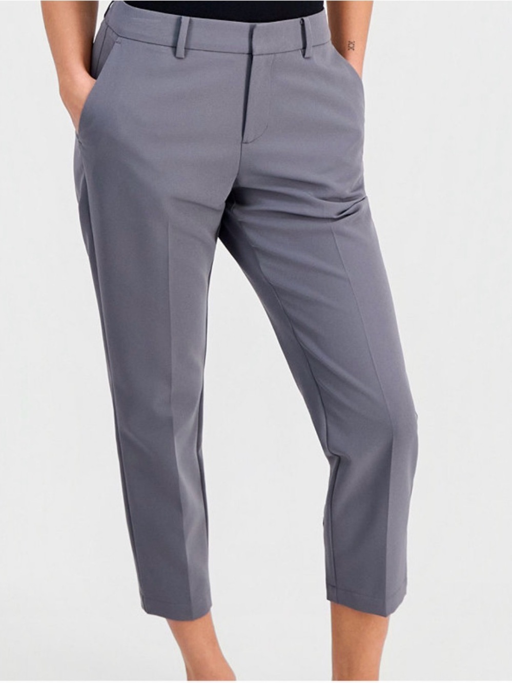 INC International Concepts Gray Cropped Tailored Women's Pants